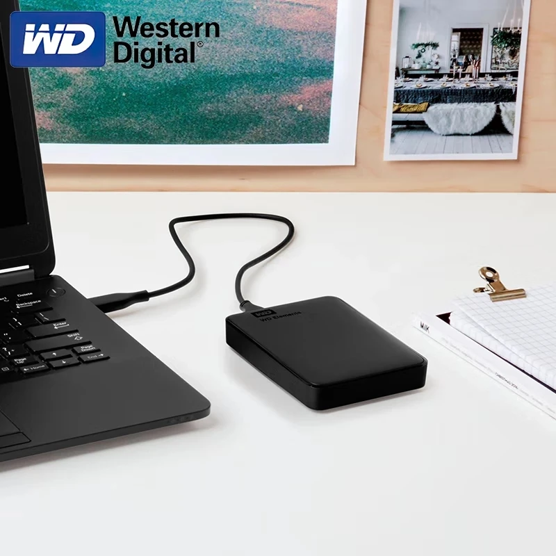 Вестерн Диджитал ВД Элементс 2ТБ 2.5" Портативный Жесткий Диск USB 3.0 Диск 2Т Жесткий Диск Внешнее Хранилище Оригинал он.