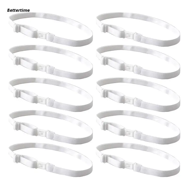 

B36D 10pcs DIY Bow Tie Accessories for Adult Child Men Women Wedding Necktie Strap Adjustment Rope Elastic Band