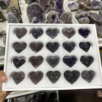 wholesale uruguay heart shaped rough amethyst geode cluster lots crystals healing stones natural degaussed ore ornamental 2 5cm