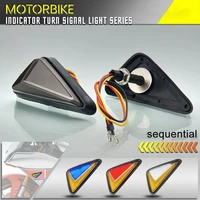 2pcs turn light easy installation water flowing triangle motorcycle led turning signal light for yamaha