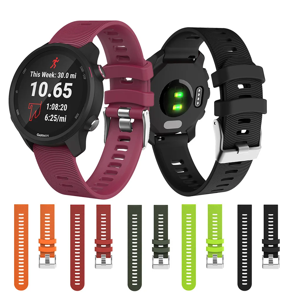 

Ремешок силиконовый для наручных часов, 20 мм, для Garmin Forerunner 245 245M 645 Vivoactive 3