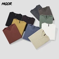 HIQOR 10 Colors Brand Men's Autumn Winter Men Casual Korean Style Sweater V-Neck 2022 New Oversized Man Warm Pullovers Sweaters