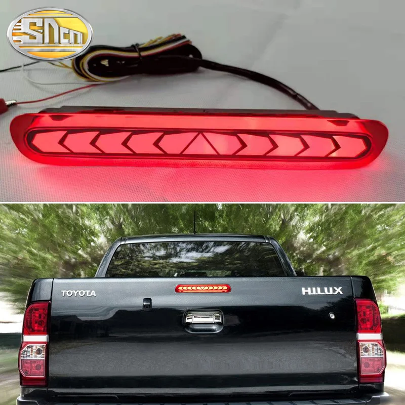 1 шт. для Toyota Hilux Vigo 2005 - 2014 3-в-1 функциональсветильник светодиодные фары для бампера, тормозной фонарь, динамический поворотный светоотражатель