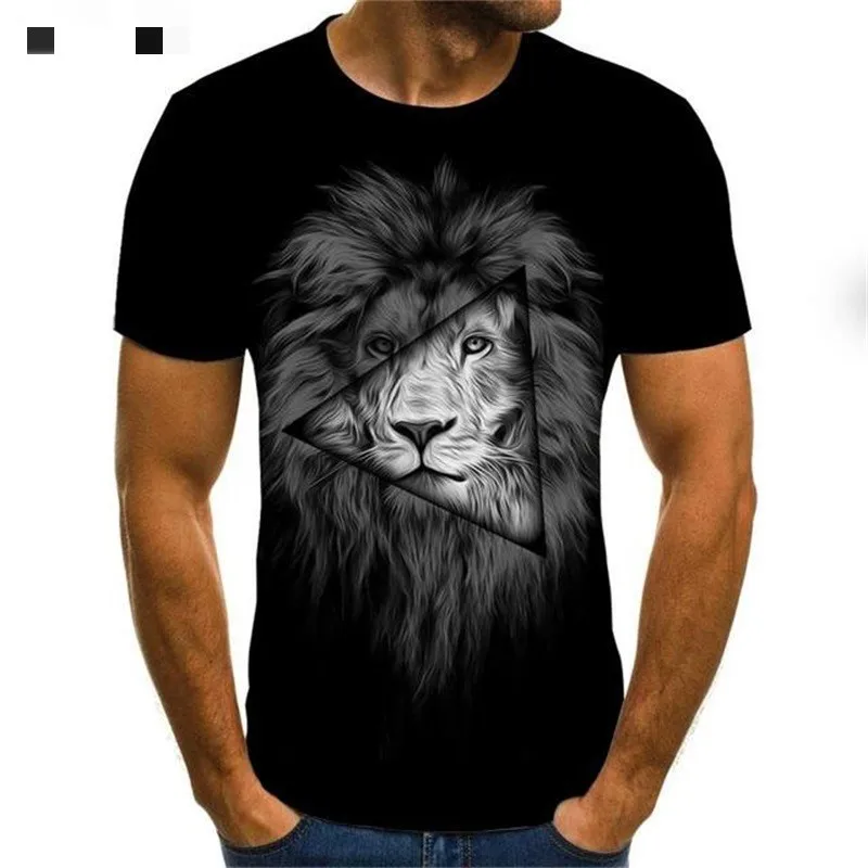 

T-shirt men, street style, trending products, 3D printed tiger, four seasons, Y2K clothing