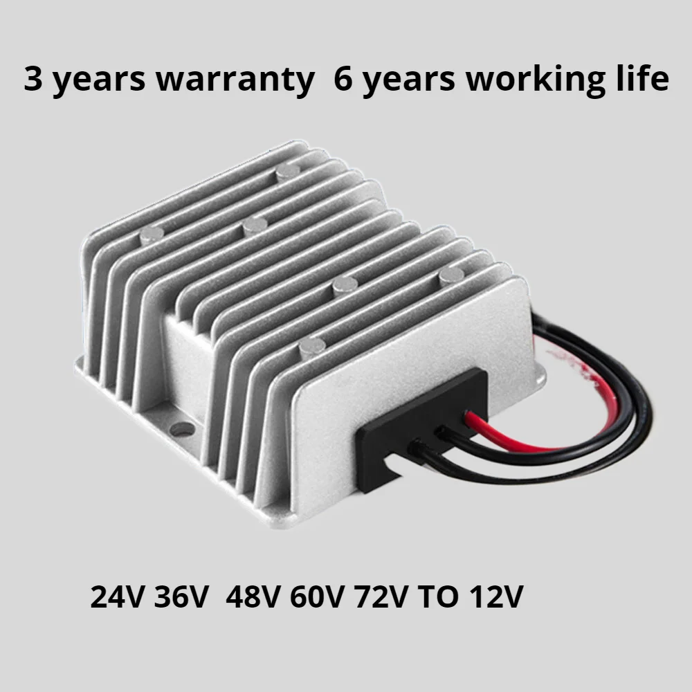 

24V 36V 48V 60V 72V to 12V 5A 10A 20A Step-down DC DC Convertor Regulator Buck Car Truck Boat Power Supply 3 years warranty