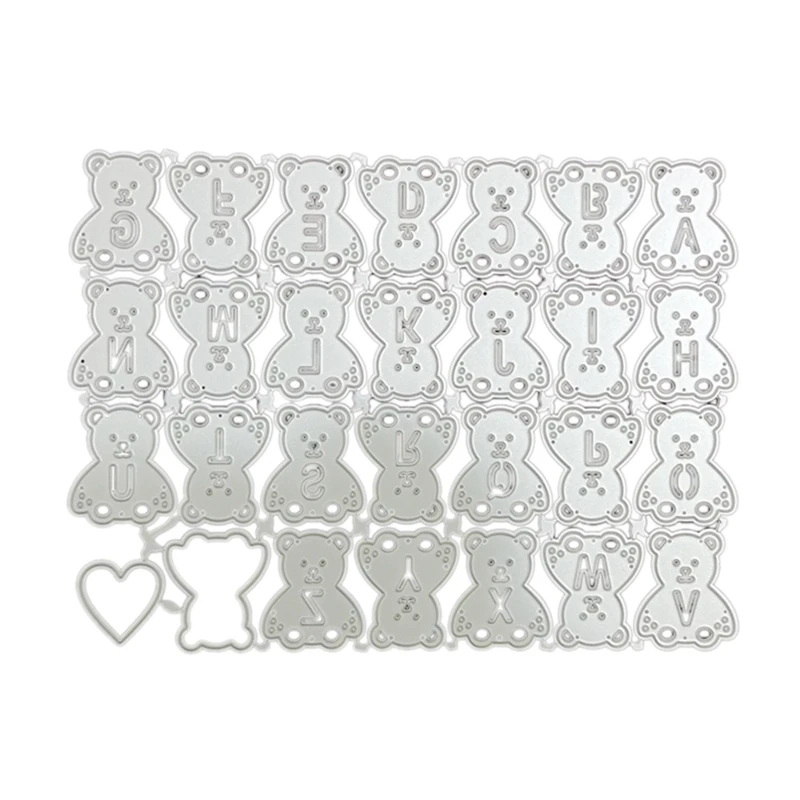 

Alphabet Bear Metal Cutting Dies Stencil DIY Scrapbooking Album Paper Card Template Mold Embossing Decoration