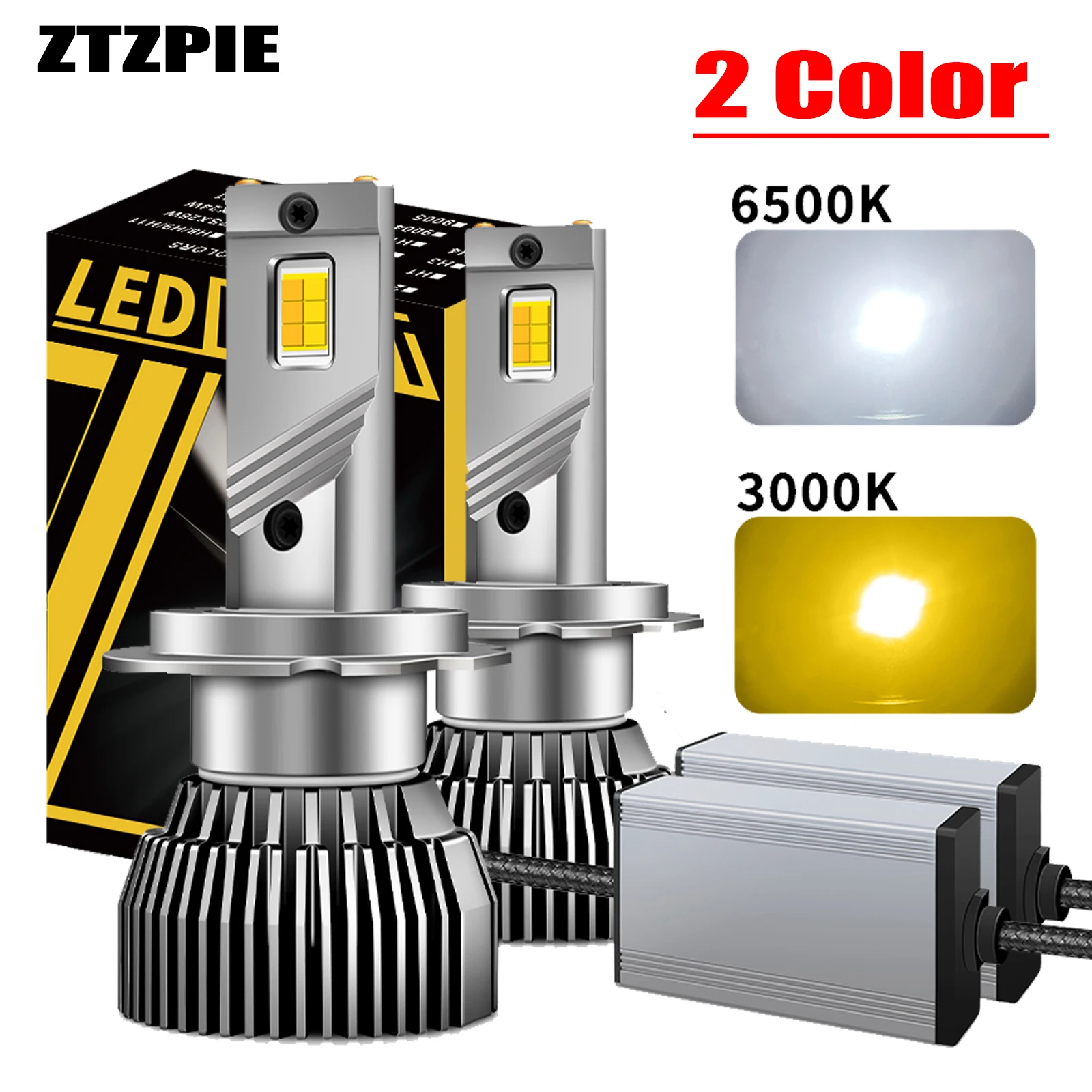 

ZTZPIE 3000K Авто светодиодные лампы для автомобильных фар Canbus HB3 HB4 9005 9006 H1 H7 H4 H11 9012 HIR2 1600 Вт CSP 3570 6500K Высокая яркость