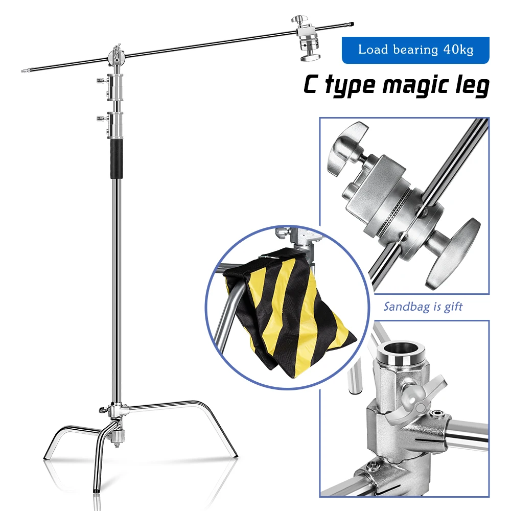 

Подставка для фотостудии, регулируемый металлический штатив с-образной ножкой