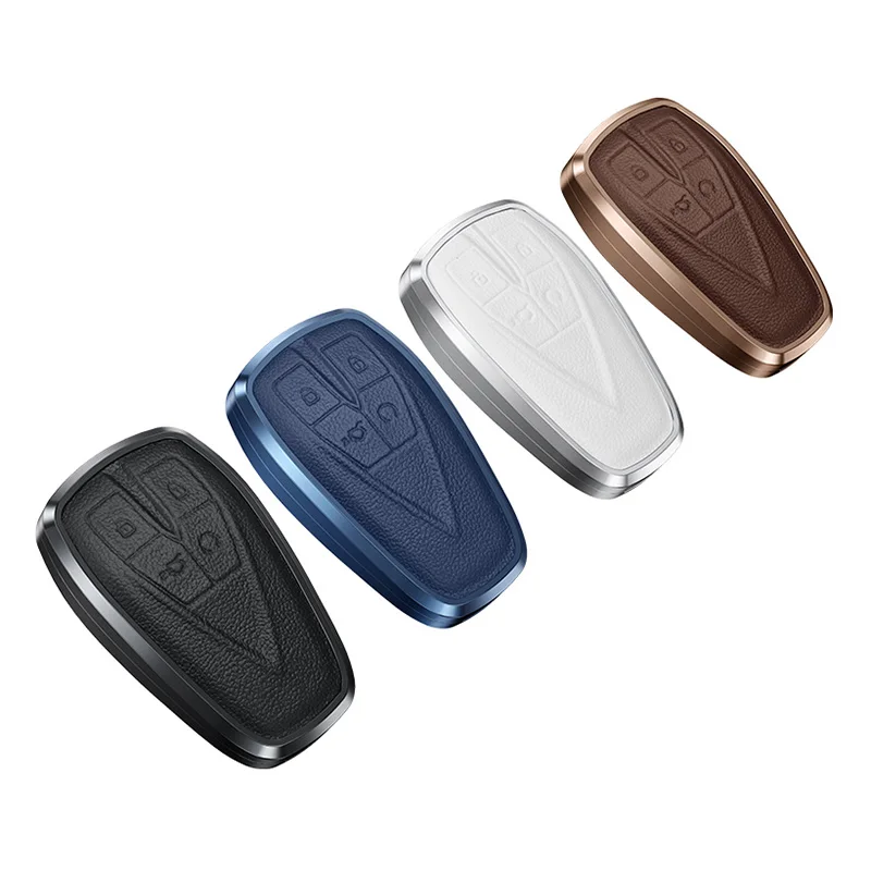 

Aluminum Alloy Leather Car Key Case Cover for Changan UNI-K UNI-T UNI-V CS35 PLUS CS55 PLUS CS75 PLUS CS85 COUPE Auto Accessary