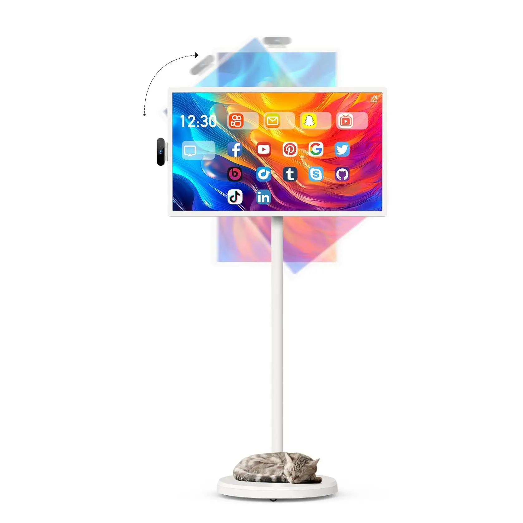 Портативный 24 27 и 32-дюймовый сенсорный экран Smart TV с ОС Android 12 перезаряжаемый