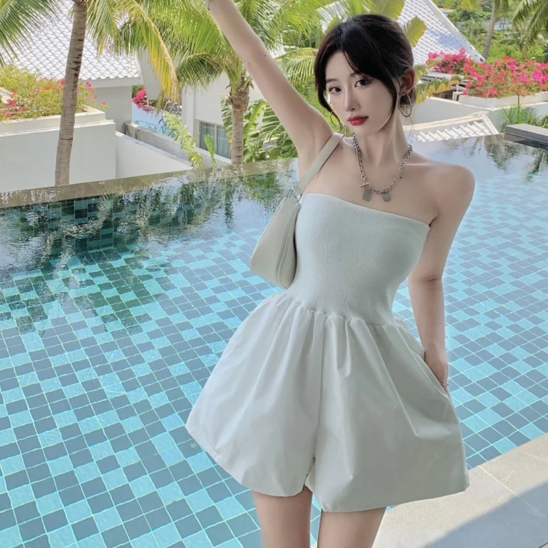 

Женский модный Облегающий комбинезон с высокой талией и широкими штанинами