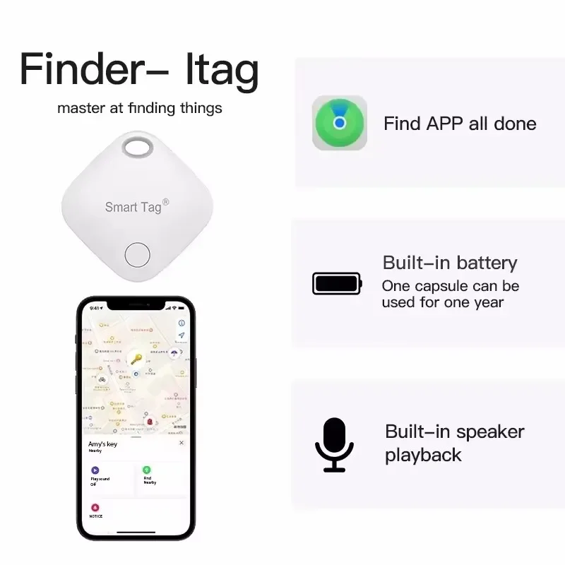 Smart Tag Airtag Tracker Bluetooth GPS Air Детский автомобильный поиск домашних животных для Apple Find