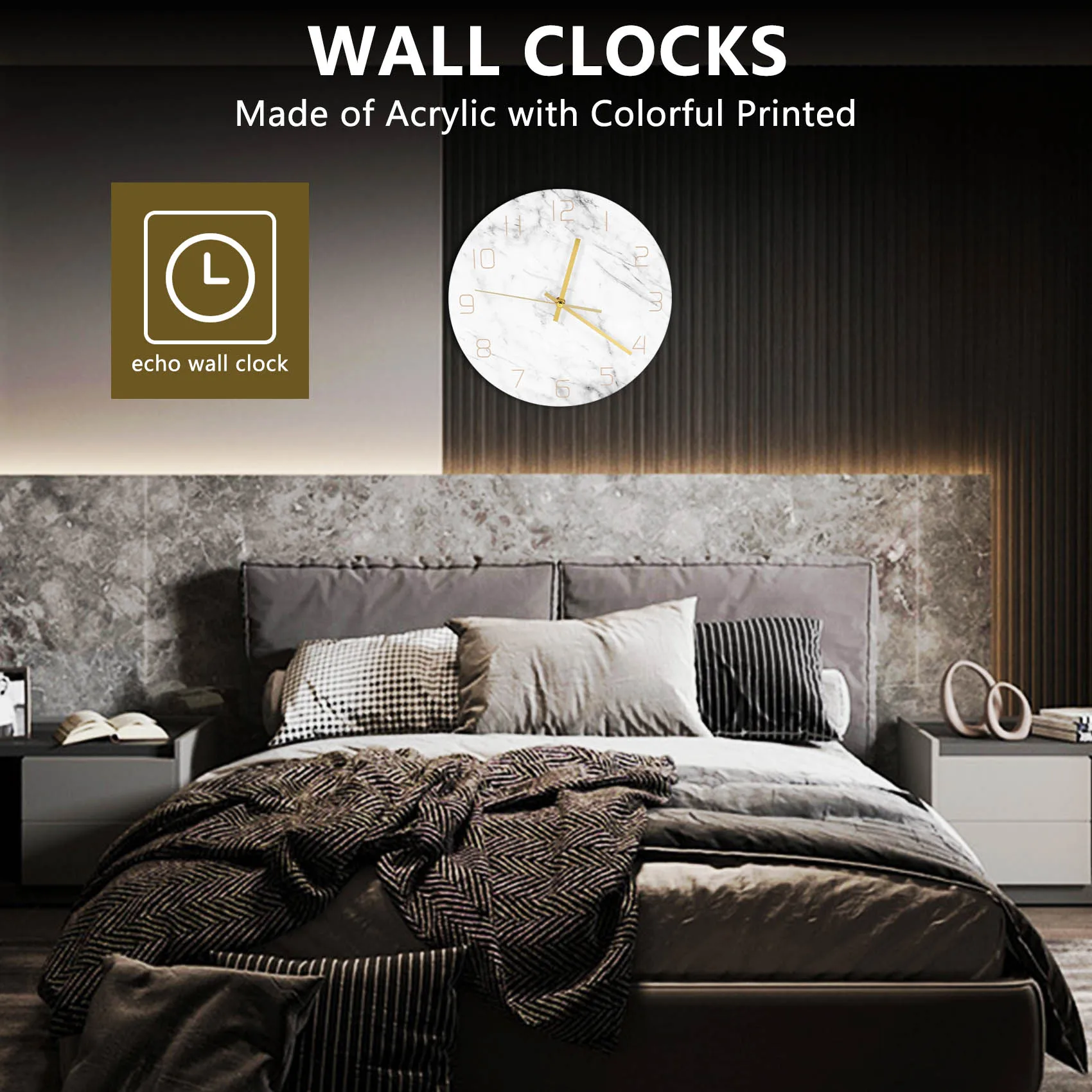 

Кварцевые аналоговые тихие настенные часы с мраморным рисунком, современные круглые скандинавские Креативные украшения для дома с 3D изображением белого мрамора