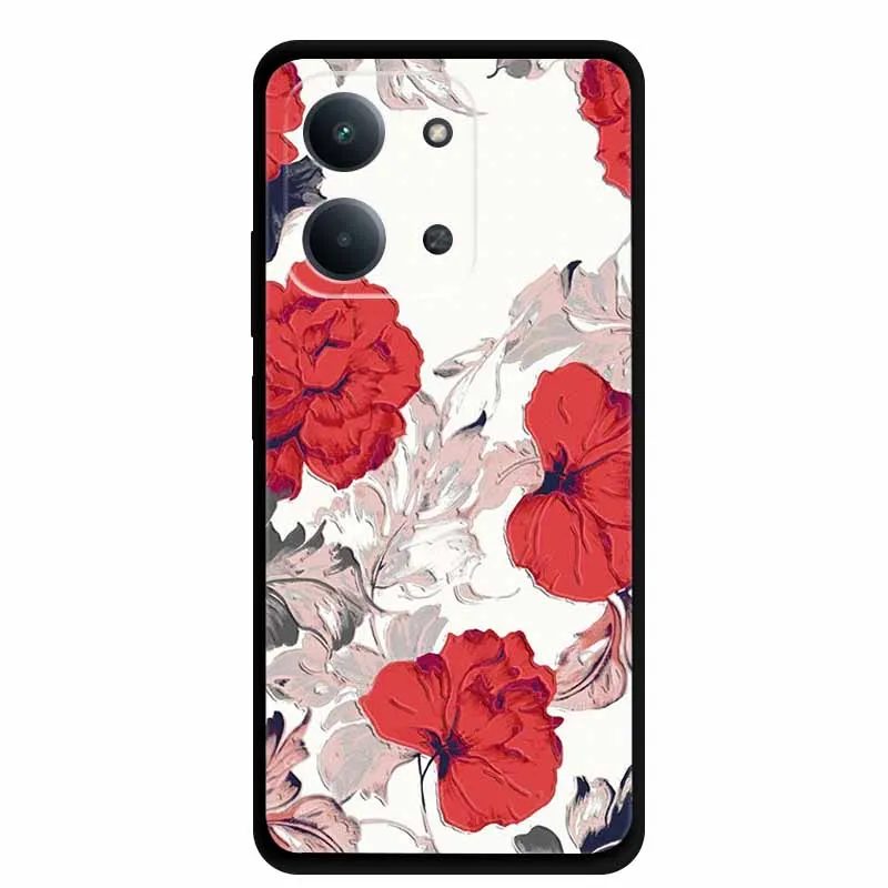 Фото Чехол с 3D-рельефом для Xiaomi Redmi 15C 4G 5G 6.9'' (европейская версия), силиконовый, мягкий, с цветочным принтом, защитный чехол-накладка. №5