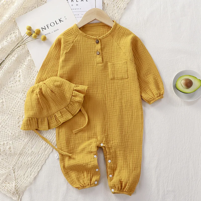 Newborn Baby Romper 100% Cotton Gauze Soft Classic Cute Unique Jumper Boys Growing Girls Sleepers Bodysuit Roupa Bebe Infantil