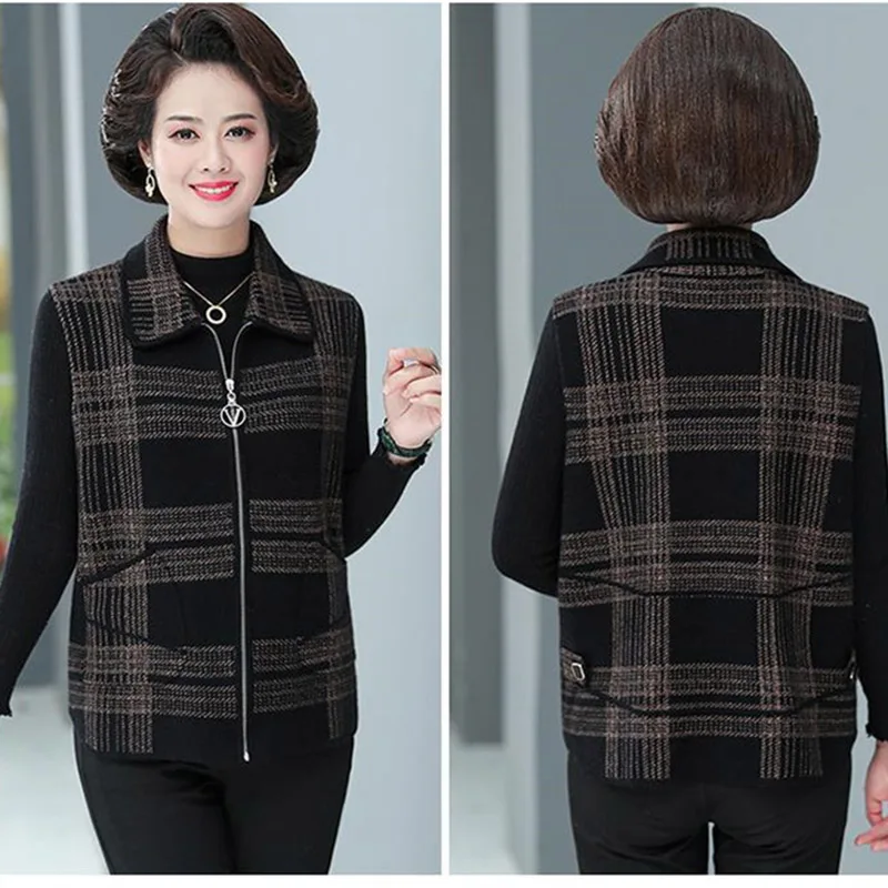 Женский жилет на молнии Осенний Свободный кардиган большого размера 4XL