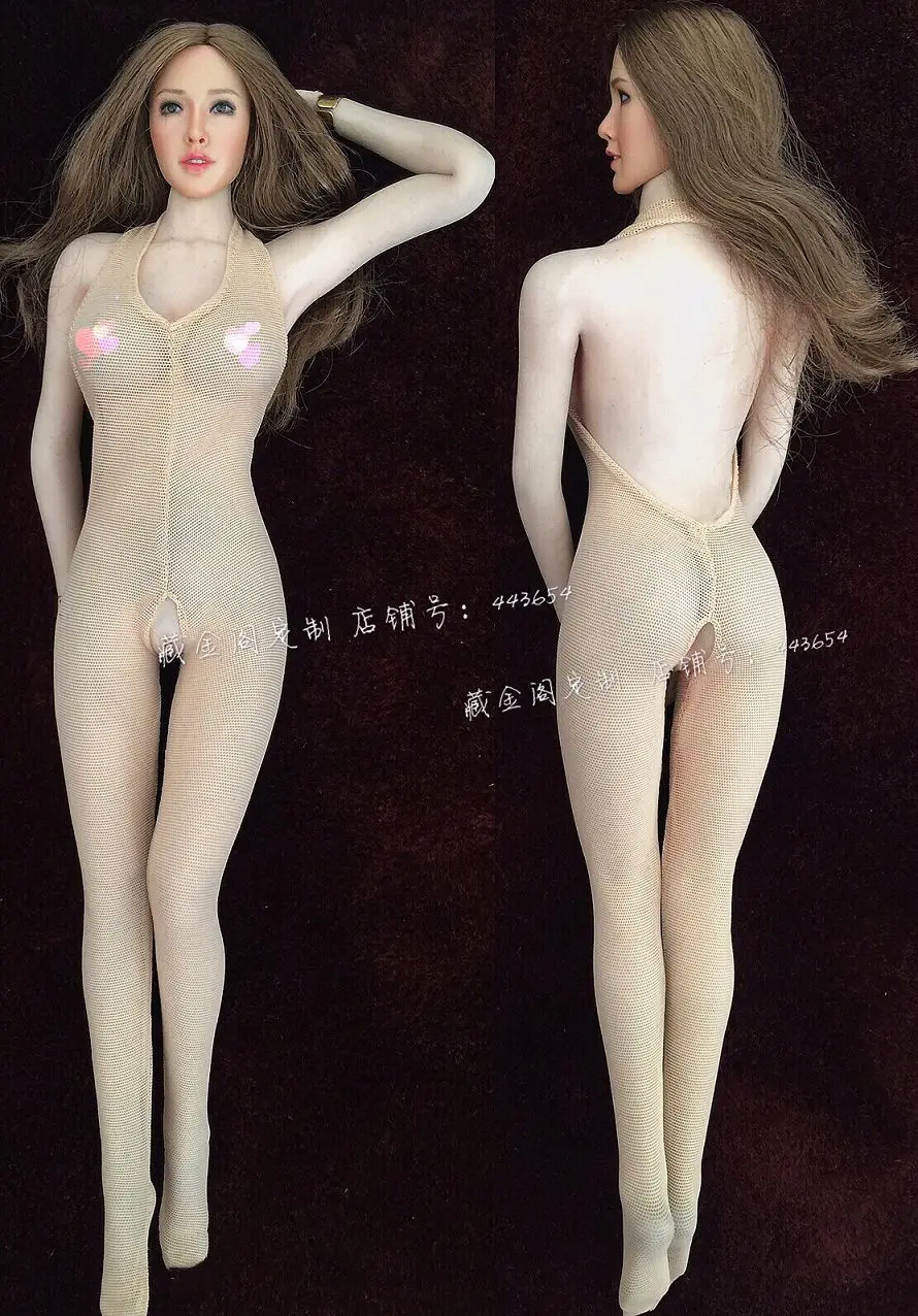 

1:6th Flesh Color SM Sexy Lace Open File Tights For 12" PH UD JO Woman Body