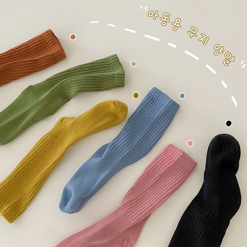 

Детские носки модные детские носки 2022 карамельные цвета детские высокие эластичные хлопковые носки для малышей для маленьких девочек