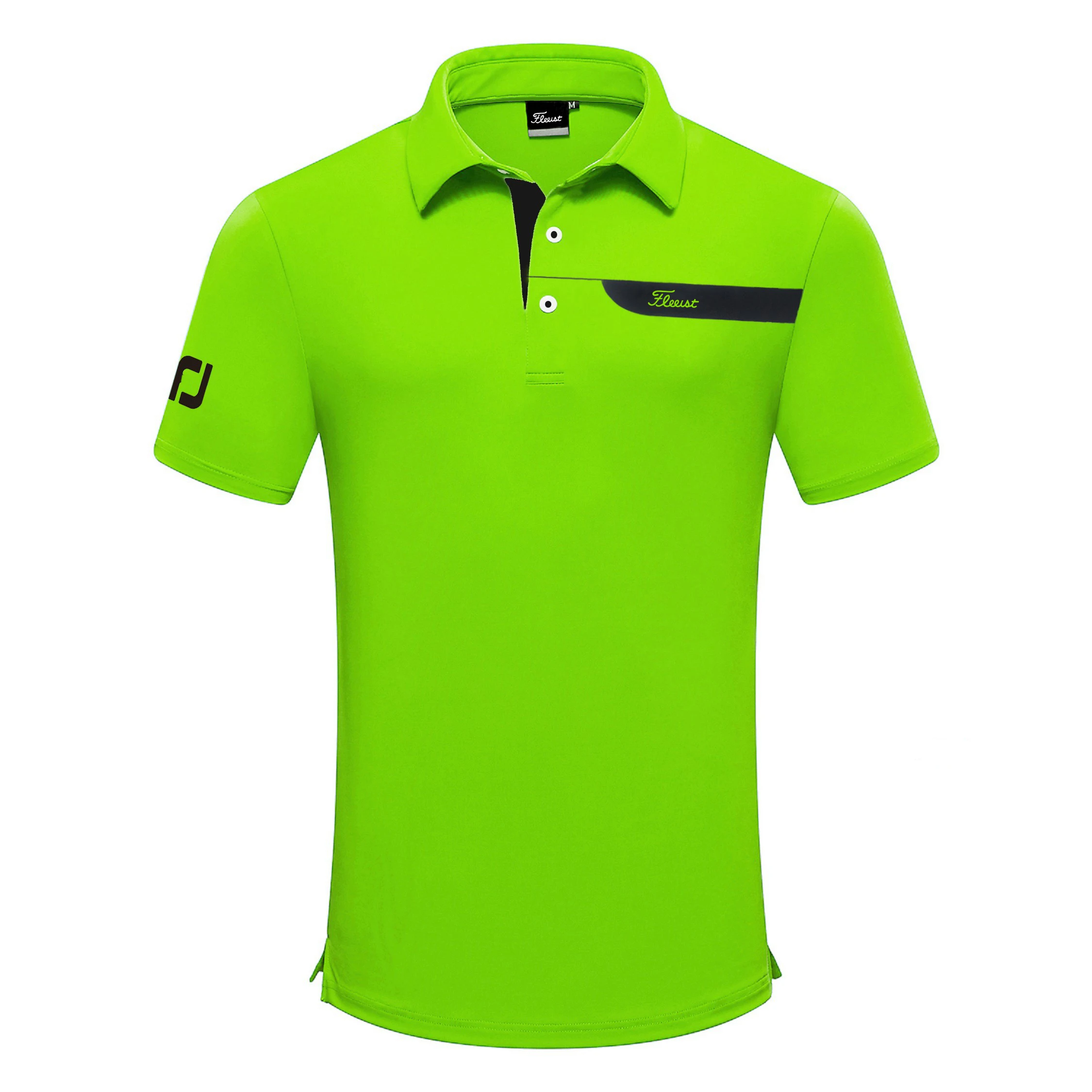 New Men's Golf T-shirt Summer Sports Short Sleeve Shirt Dry Fit Breathable Polo Shirts for Men Golf Wear