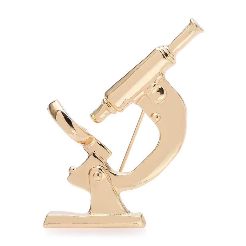 

Wuli&baby Alloy Microscope Brooches For Women Men 2-color Hospital Laboratory Equipment Office Party Brooch Pin Gifts