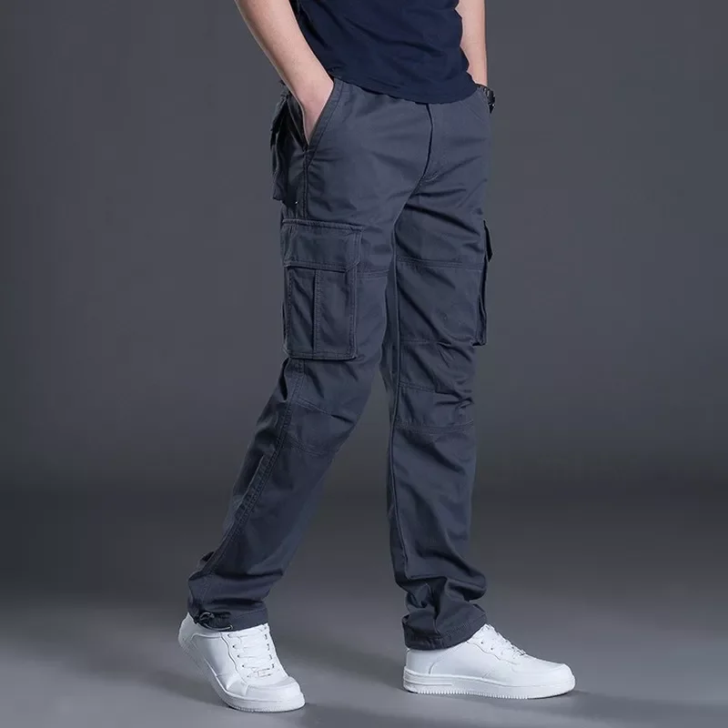 

New in Cargo Pants Mens Casual Multi Pockets Military Large Size Tactical Pants Men Outwear Straight Winter Pants Trousers traps