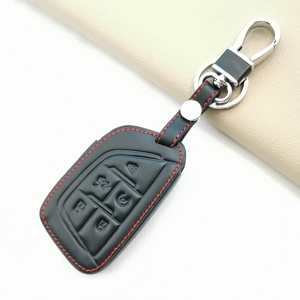 Кожаный чехол для Cadillac CT4 CT5 брелок-чехол дистанционного ключа C8 Corvette 2018 2019 2020 2021