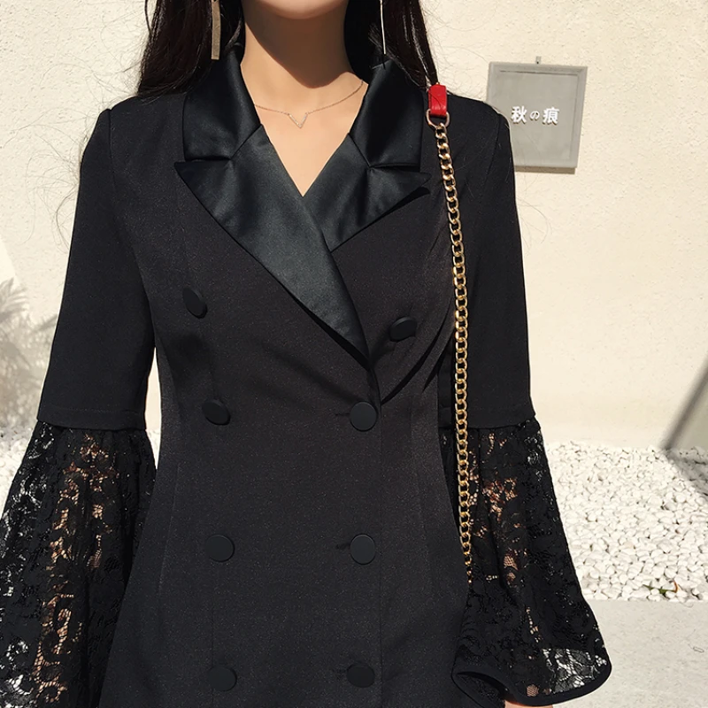 Женское кружевное платье-блейзер