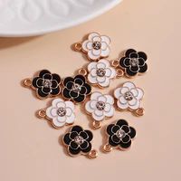 10pcslot 1316mm enamel crystal flower charms diy for necklaces pendants earrings making handmade craft jewelry accessories