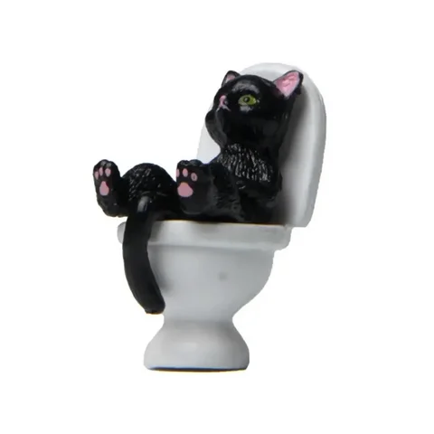 Миниатюрная статуэтка кошки из ПВХ Toilet Series