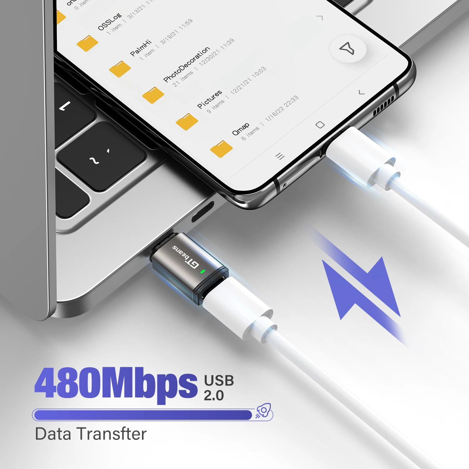 Адаптер OTG с USB C на Type магнитный 100 Вт