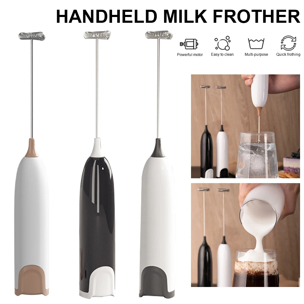 

Milk Frother Handheld Electric Foam Maker Battery Operated Stainless Steel Whisk Drink Mixer for Latte Cappuccino Hot Chocolate