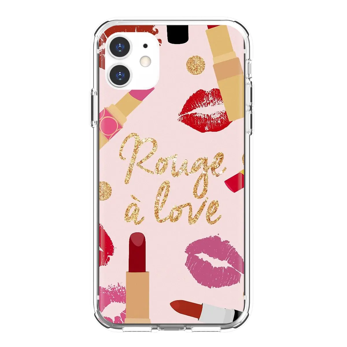 Дешевые силиконовые чехлы для телефонов-помада-красота-девушка-макияж-набор