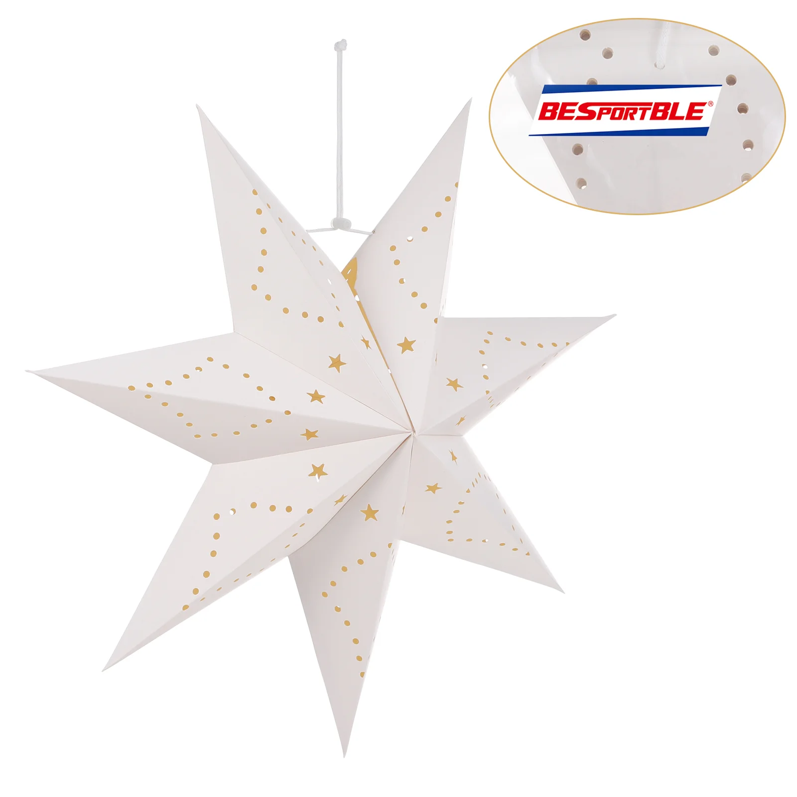

2 pcs Paper Stars Christmas Wall Hanging Pendant Paper Star Lantern Star Shaped Wall Decorations Festive Paper Lanterns