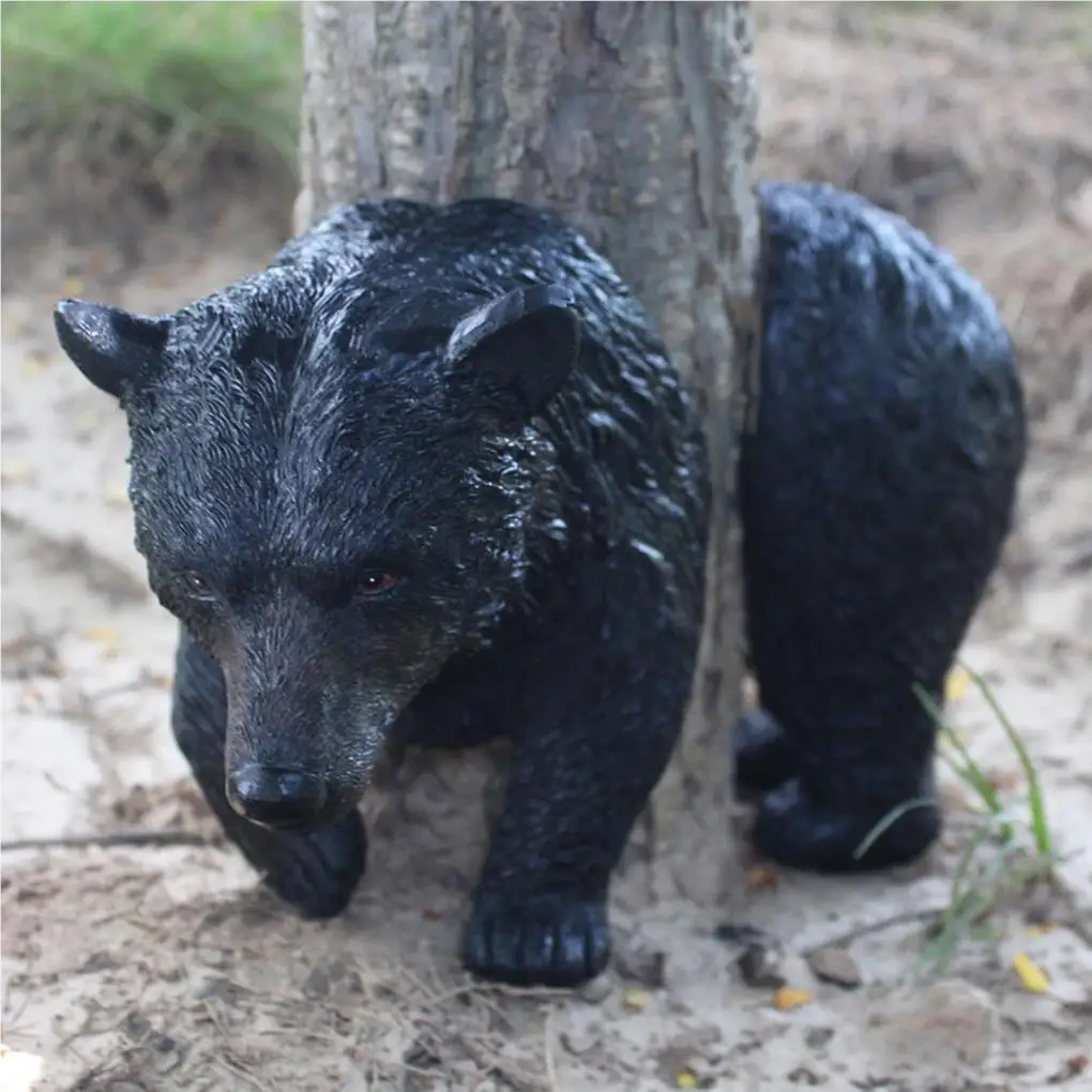 

Outdoor Tree Black Bear Figurine Exquisite Garden Ornament Backyard Adornment