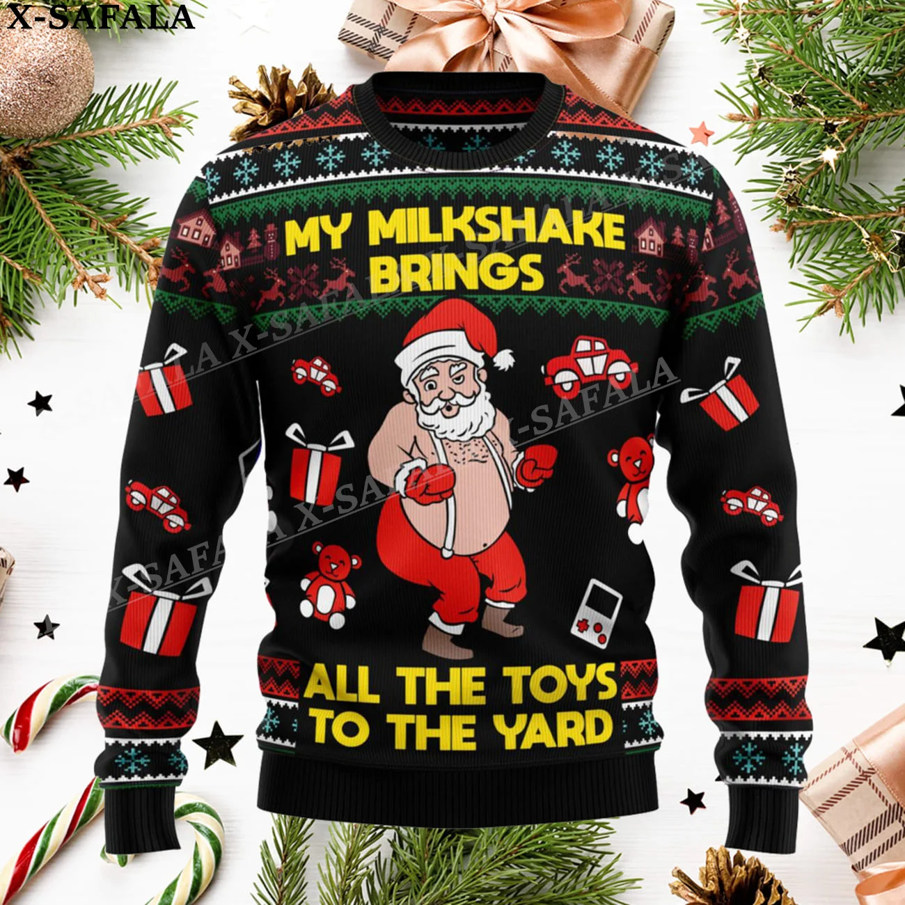 Смешные свитера в виде Санта Клауса смешные Джемперы на Хэллоуин и Рождество