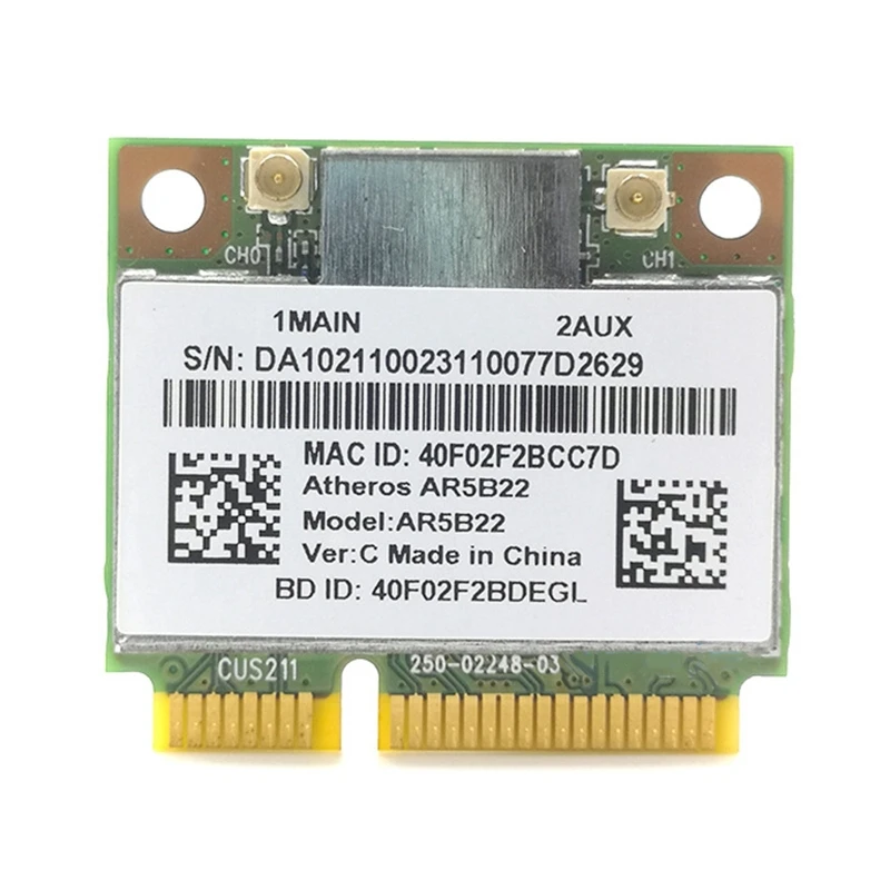 

Atheros AR5B22 Half Mini PCIe PCI-express Wireless WIFI WLAN BT 4.0 Network Card Dropship
