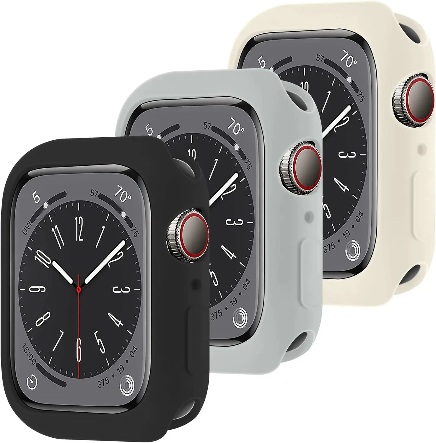 Мягкий Силиконовый Защитный Чехол Для Apple Watch Series 9 8 7 SE 6 5 4 3 Совместимый С Моделями