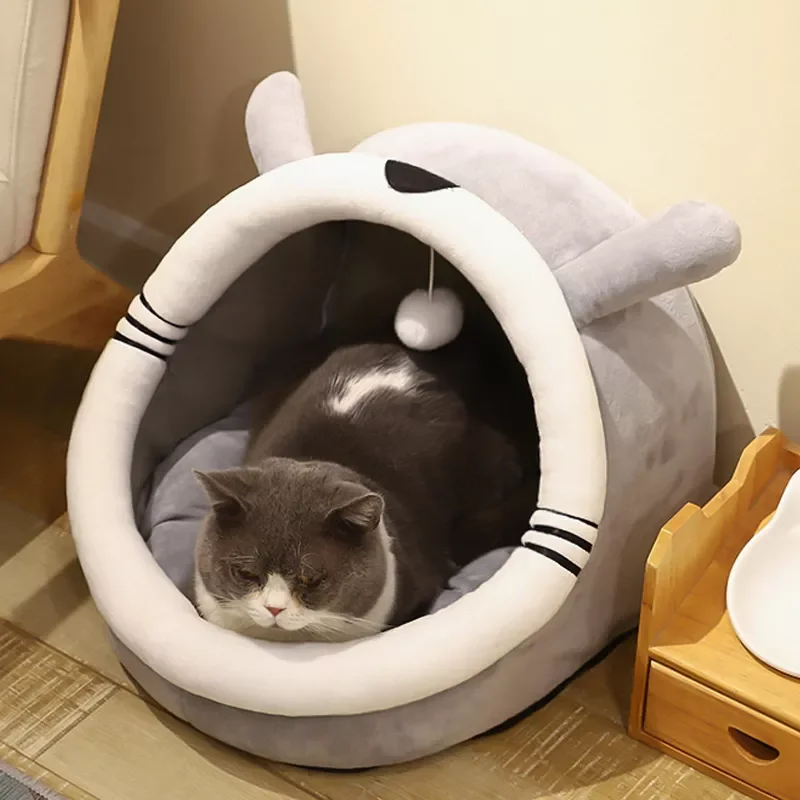 

2022New New Pet Cat House Cat Bed Semi-enclosed Villa Cool Den Removable And Washable Kennel Comfortable Four Seasons Universal