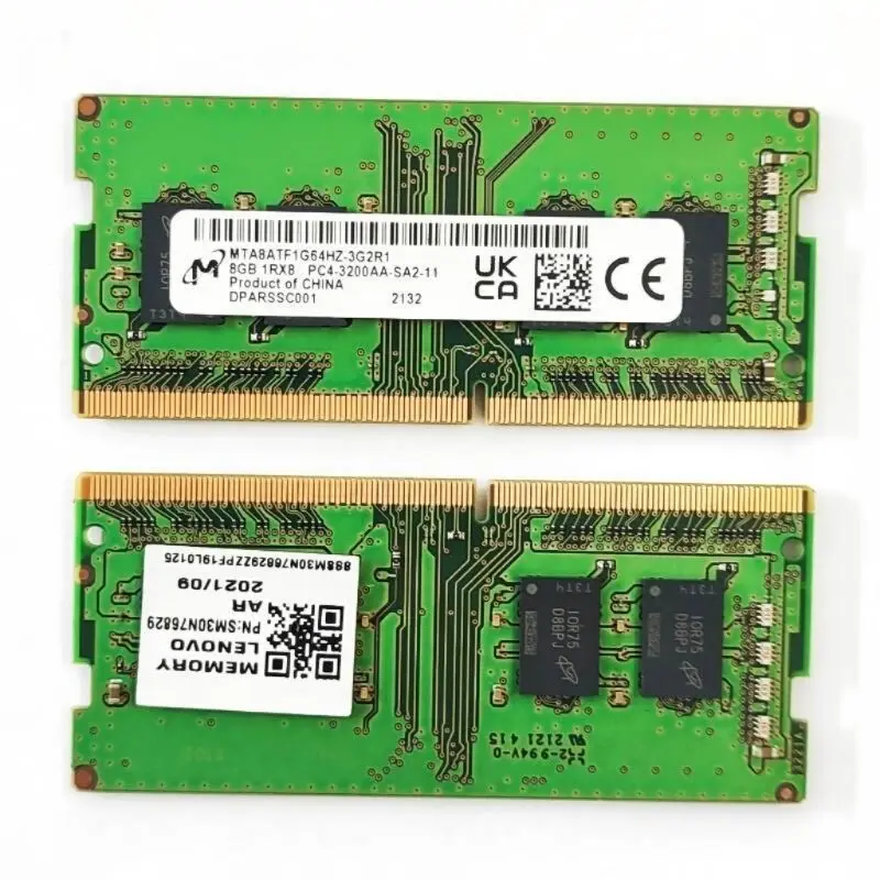 Фото Оперативная память Micron DDR4 8 ГБ, 3200 МГц, 260 контактов, 1,2 В, память для ноутбука ddr4, 8 ГБ 1RX8 PC4-3200AA-SA2-11 SODIMM, память для ноутбука №3