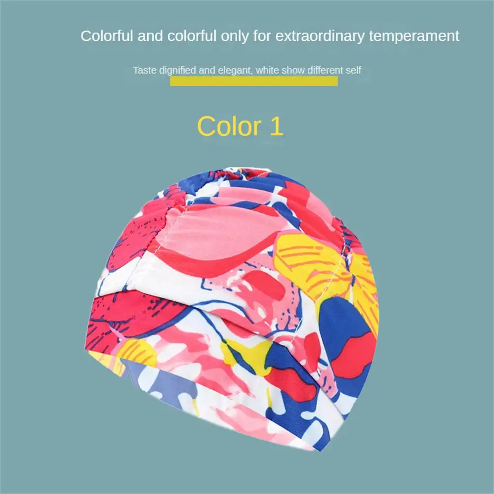 

Шапка для плавания для взрослых унисекс, удобная цветная тканевая шапка, сверхводонепроницаемая двухслойная плиссированная шапка для плав...