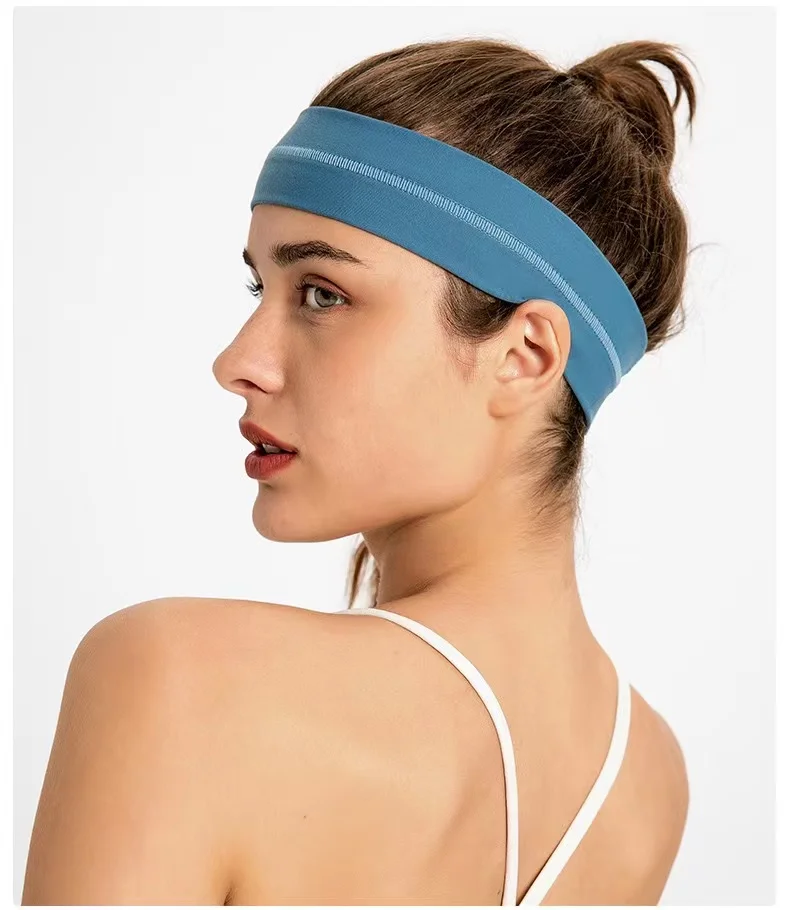 Lulu Women's Yoga Sports Hair Band Women Sweat-Absorbing Elastic Running Anti-Perspirant Band Fitness Hair Band Wholesale
