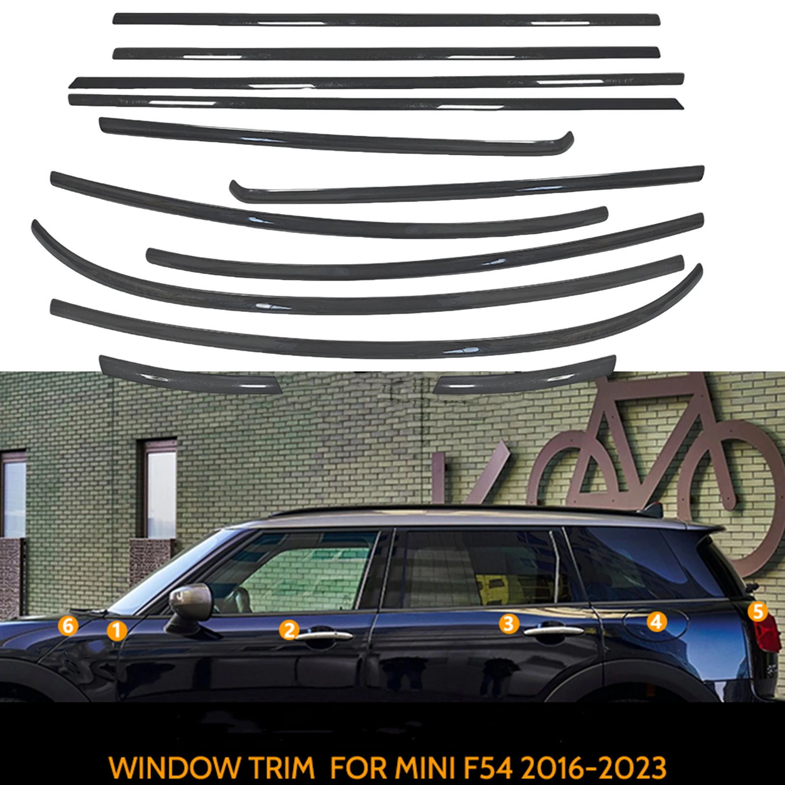 

Для MINI F54 4-дверный 2016-2024 внешняя декоративная полоса для окна автомобиля, уплотнительная лента, уплотнительная лента для кузова, дверной молдинг, декоративная