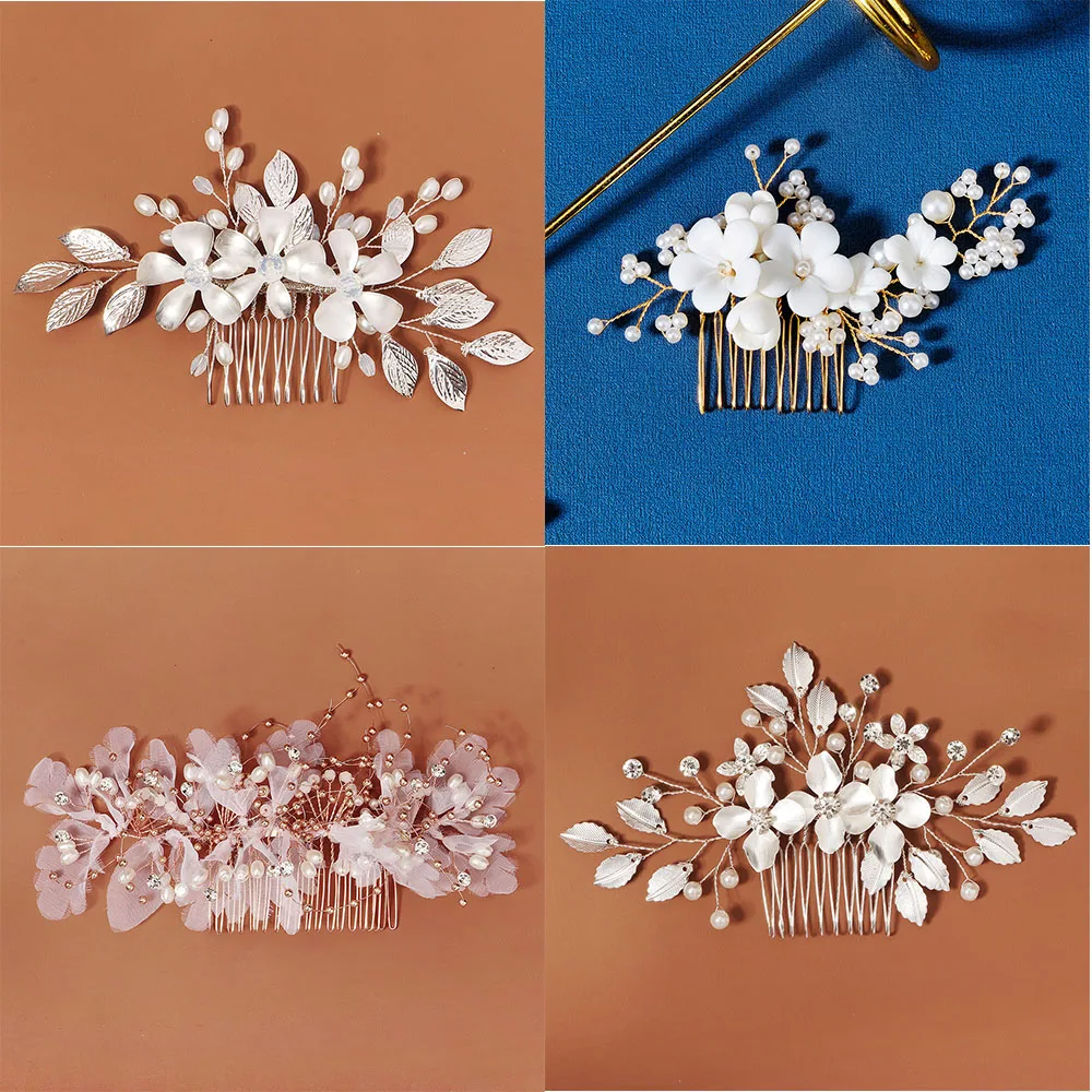 

Женская свадебная заколка-гребень с жемчугом