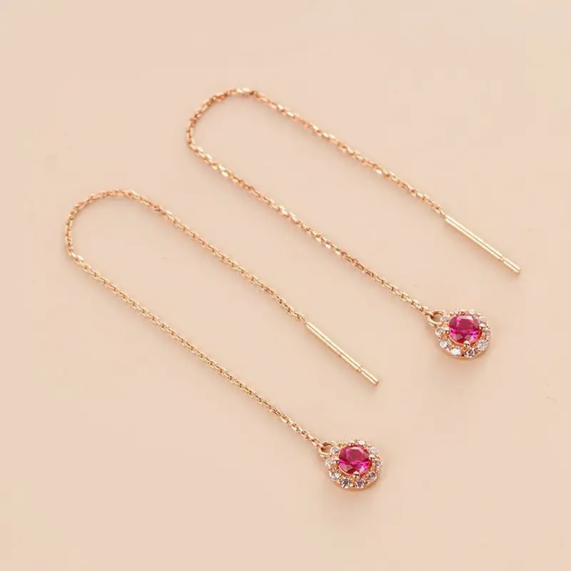 Легкие роскошные милые серьги из фиолетового золота 585 пробы для женщин с