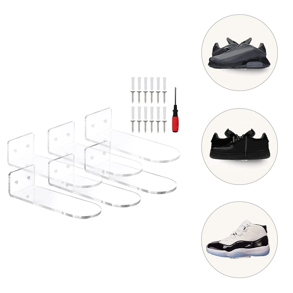 

6Pcs Shoe Shelf For Wall Wall Shoe Shelf Shoe Display Shelf Wall Mount Shoe Rack Floating Shoe Display