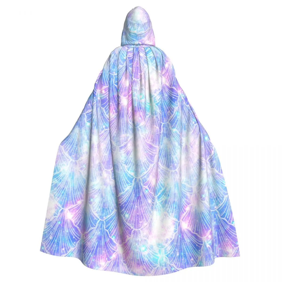 

Long Cape Cloak Mermaid Galaxy Prints Hooded Cloak Coat Autumn Hoodies