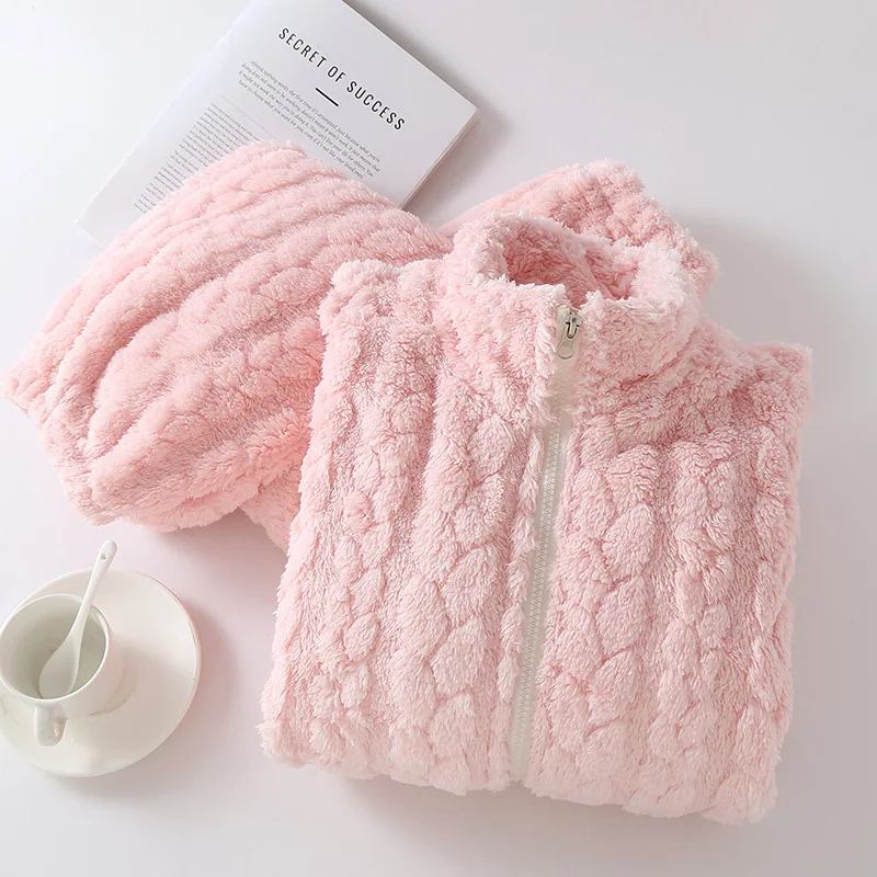 Фланелевой теплый женский зимний пижамный комплект ночная рубашка с длинными