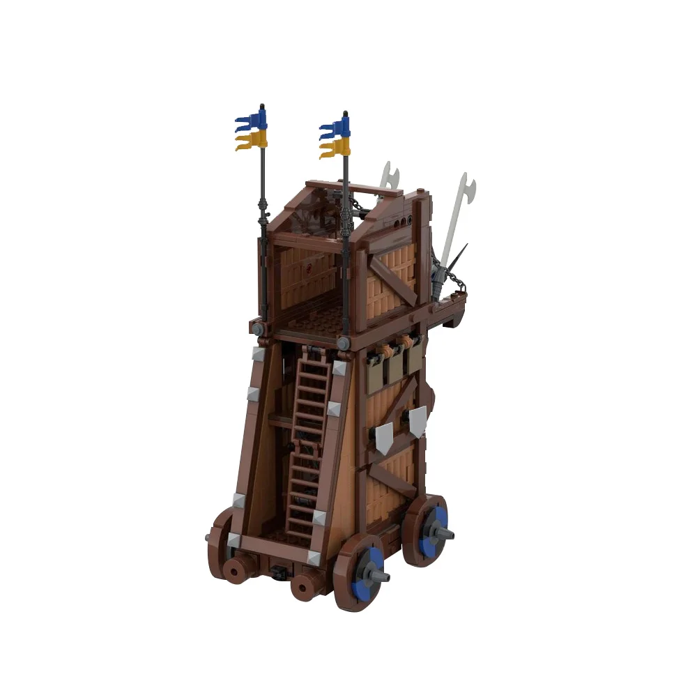 Фото MOC Черный сокол, Siege Tower, строительные блоки, модель средневекового боевого поля, солдат, Siege Tower, сборные игрушки, подарки на день рождения для детей №3