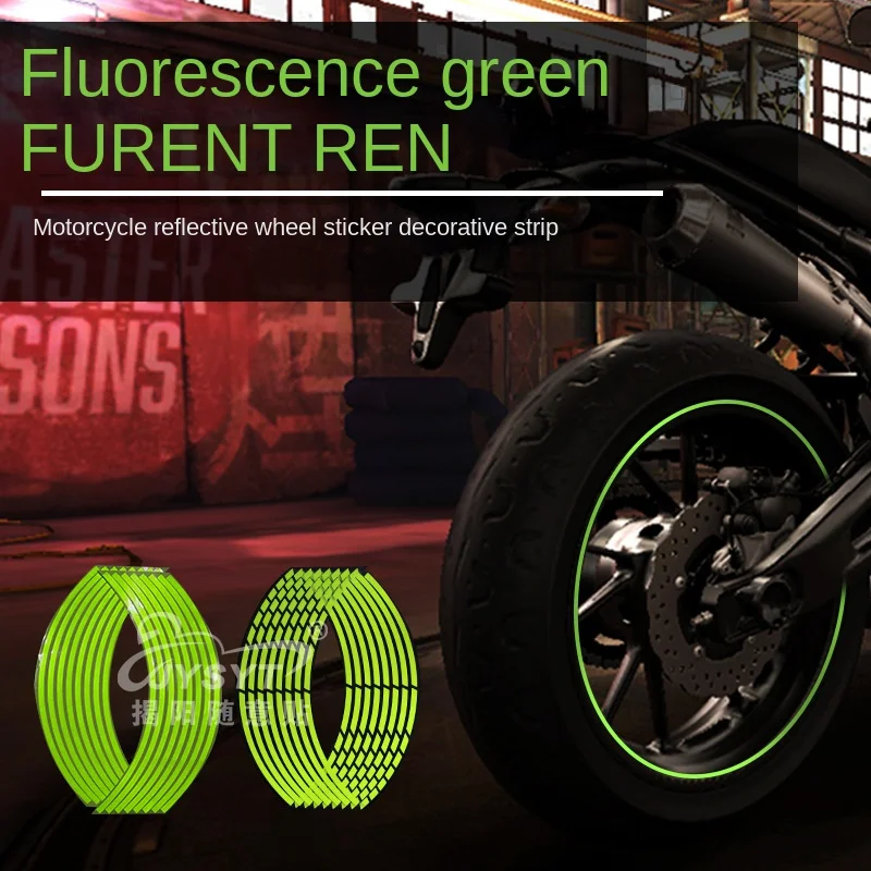 

Motorcycle Car Stickers Steel Ring Stickers Modified Wheel Decals Wheel Stickers Electric Vehicle Decorative Reflective Stickers