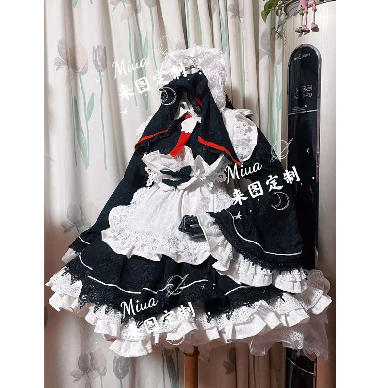 

[Customized] Anime VTuber Hololive LIAN-Arcanist Lolita Maid Dress Daily Uniform Cosplay Costume Women Halloween Carnival 2023